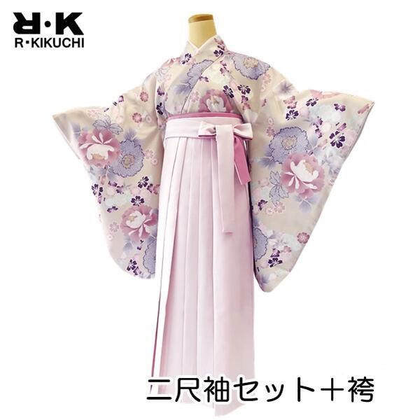 【RK 二尺袖着物袴セット】二尺袖着物・襦袢・腰紐・袴・袴下帯【No.913 No.956】花柄 地...