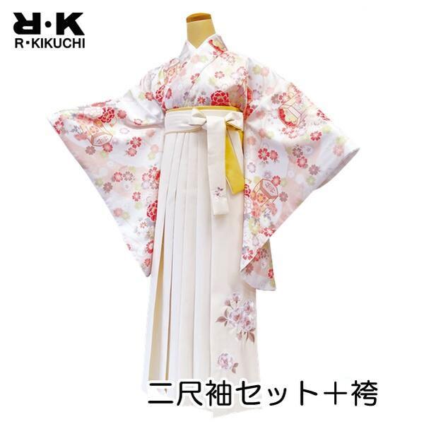 【RK 二尺袖着物袴セット】二尺袖着物・襦袢・腰紐・袴・袴下帯【No.915 No.962】花柄 地...