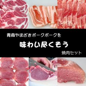 焼き肉セット  （お試し 食べ比べ） 豚肉(やまざきポーク青森県産) 1.2kg 自家製タレ付属 （BBQ バーべキュー）焼肉｜bbq