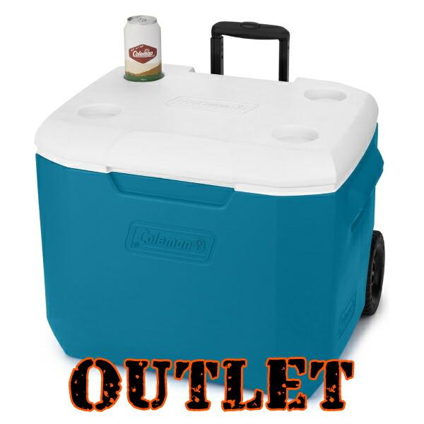 /アウトレット/クーラーボックス 大型 コールマン チラー ホイール クーラー 60QT 容量約56...