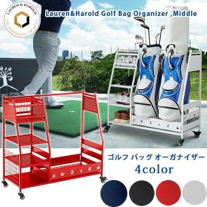 Lauren&Harold ゴルフ バッグ オーガナイザー キャスター付き 収納 ラック 棚 スタンド ウェア シューズ ボール ゴルフ用品 ジム用品 野球用品 スポーツ用品