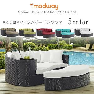 /お取り寄せ/Modway コンヴィーン アウトドア パティオ デイベッド ガーデンソファ オットマン ソファ ベッド クッション ガーデンファニチャー 屋外