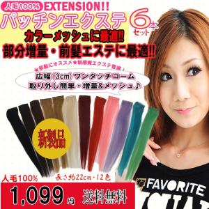 アジア物産人毛100%エクステ200g メッシュ エクステ 人毛100% 22cm 6本入 w117 : ウィッグ・エクステ