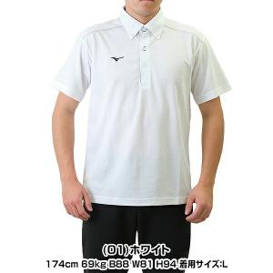 ポロシャツ メンズ 半袖 MIZUNO 白 黒...の詳細画像2