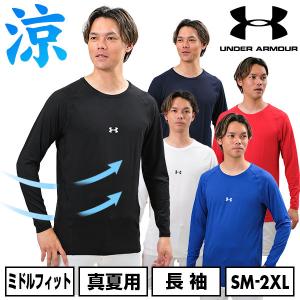野球 アンダーシャツ 長袖 丸首 UAヒートギア...の商品画像