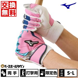 交換無料 野球 バッティンググローブ 大人 両手用 MIZUNO シリコンパワーアークLI レプリカ 1EJEA516 バッテ刺繍可(T)