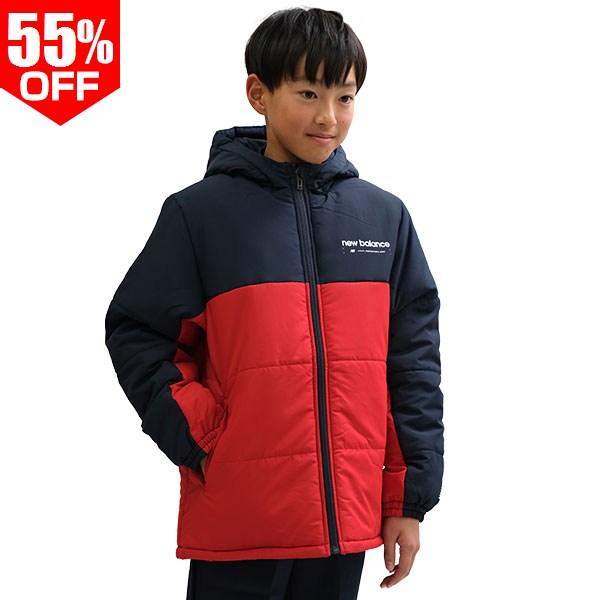中綿ウインドブレーカージャケット パーカー キッズ ニューバランス 長袖 ジップアップ フルジップ ...