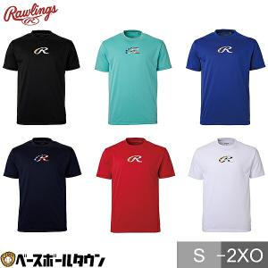 野球 Tシャツ メンズ 半袖 丸首 ローリングス Rawlings ロゴプリント Tシャツ 吸水速乾 ベースボールシャツ AST16S04 2026年NEWモデル
