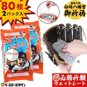 必勝祈願済 2個セット 当店オリジナル 野球用ウェットシートクリーナー フキピカ 80枚×2セット ...