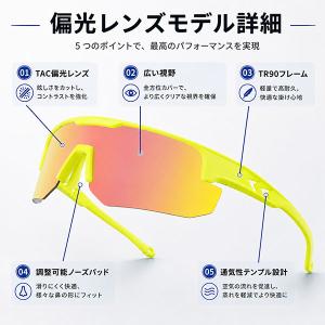 レビューで6ヶ月保証 野球 サングラス 偏光レ...の詳細画像2