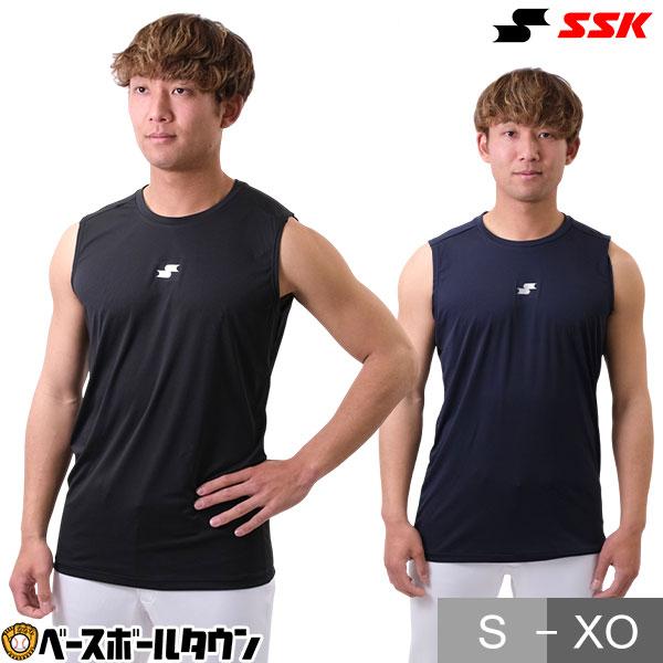 野球 アンダーシャツ 夏用 ノースリーブ 丸首 SSK エスエスケイ ローネック 日本製 SCF23...