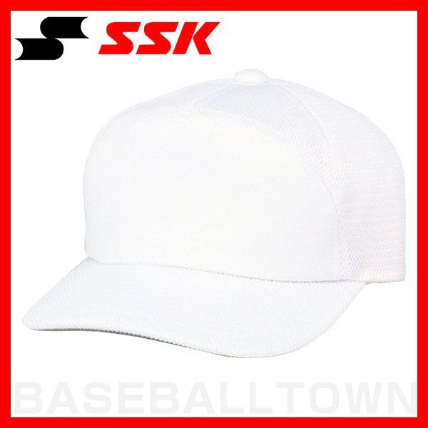 野球 帽子 白 SSK チーム 後メッシュ メンズ 練習帽 キャップ BC067-10