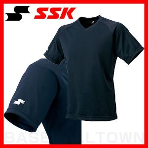 野球 Tシャツ メンズ SSK 半袖 Vネック おしゃれ かっこいい ベースボールシャツ 吸汗速乾 日本製 BT2260-90の商品画像