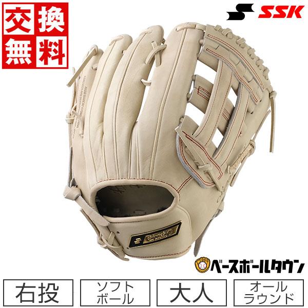 3連休も毎日出荷 交換無料 ソフトボール グローブ 大人 右投げ SSK スーパーソフト オールラウ...
