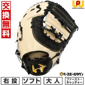交換無料 ソフトボール キャーストミット 大人 ワールドペガサス グランドペガサス 捕手・一塁手兼用 右投用 WGS5GP120 型付け可能(G) 軟式使用可能