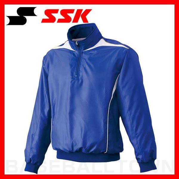 SSK プレジャン ハーフZIP長袖 裏メッシュ Dブルー×ホワイト BWP1411-6310メンズ