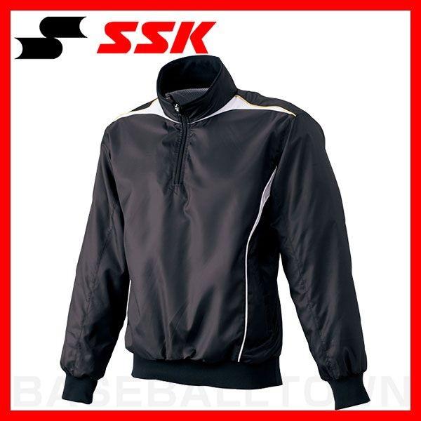 SSK プレジャン ハーフZIP長袖 裏メッシュ ブラック×ホワイト BWP1411-9010 取寄...