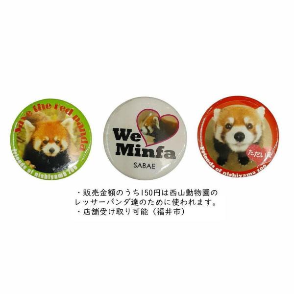 レッサーパンダ マグネット 3個セット 直径約3cm 鯖江市 西山動物園 友の会
