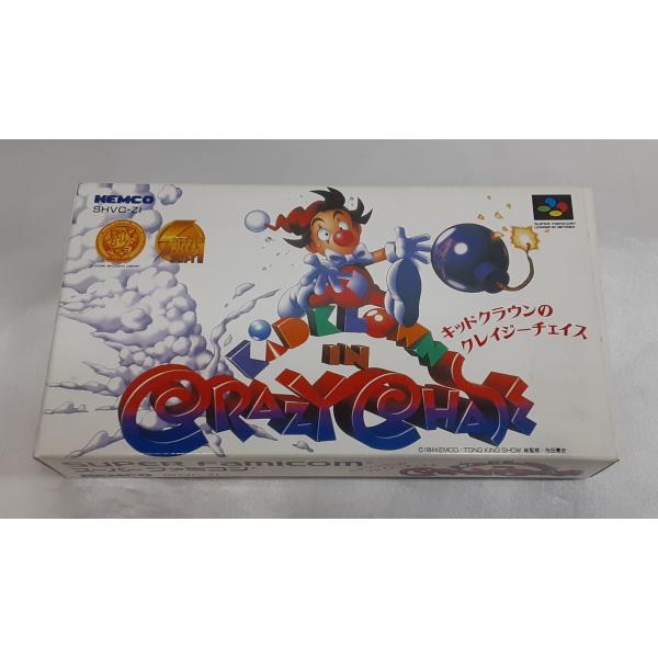 キッドクラウンのクレイジーチェイス スーパーファミコン スーファミ SFC ゲームソフト 箱・説明書...