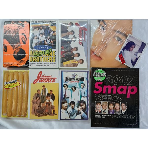 SMAP VHSビデオテープ6本 カレンダー 木村拓哉 写真5枚 ノート