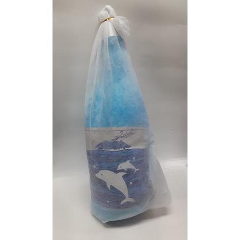 一升瓶 抱き枕 さつま無双 いるかラベル ぬいぐるみ 青 水色 約56cm