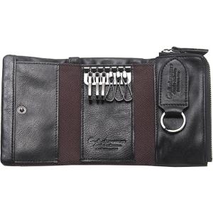 [Wisdom Wolf] キーケース 本革 ブラック 黒 メンズ レディース カードキーケース カ...