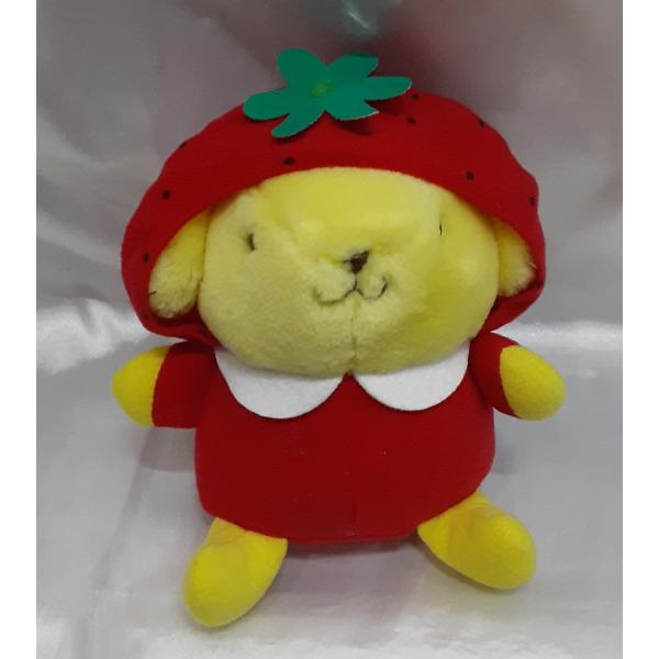イチゴの着ぐるみ着た ポムポムプリン ぬいぐるみ 1999年 赤 レッド いちごフード 苺 サンリオ...