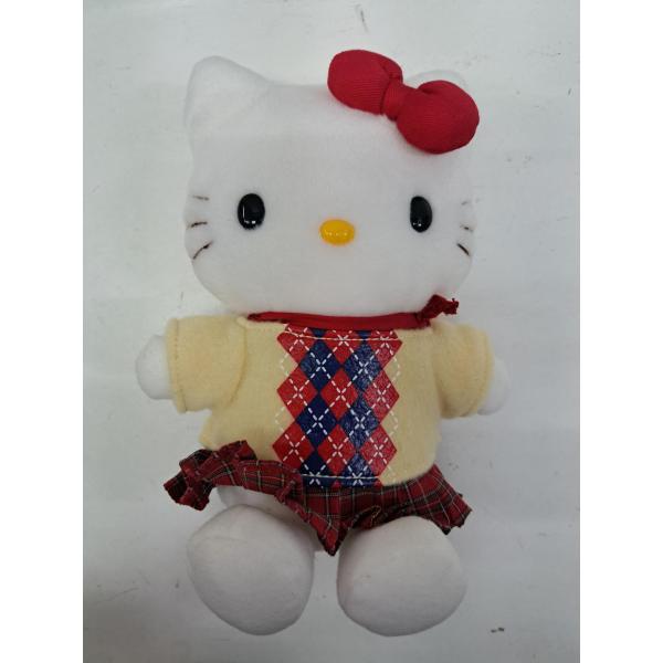 ハローキティ ぬいぐるみ アーガイル 赤リボン レトロ EIKOH 約20cm