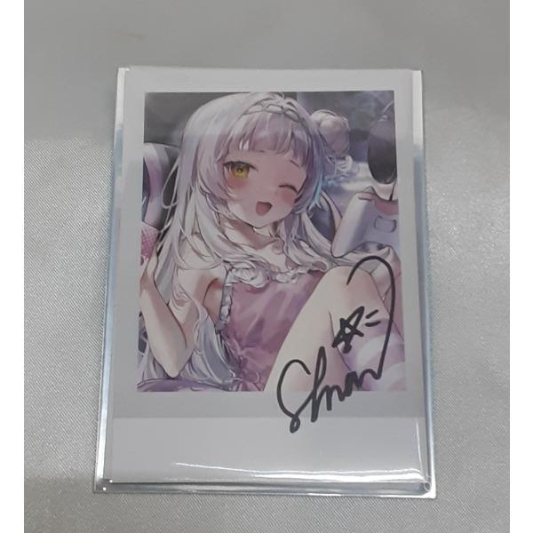 紫咲シオン 直筆サイン入り Ameもち描き下ろし チェキ風ブロマイドカード 活動5周年記念 特典 グ...