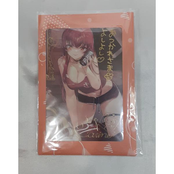 宝鐘マリン 箔押し複製サイン＆直筆メッセージ入り あかさあい描き下ろし ポストカード 活動3周年記念...