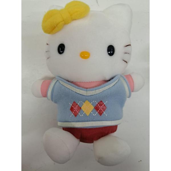 ハローキティ ぬいぐるみ アーガイル 黄色リボン レトロ EIKOH 約20cm