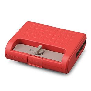 アイリスオーヤマ ホットサンドメーカー ワッフル ホットサンド 焼き型2種 耳まで焼ける 電気 ワイド ダブル 2枚 IMS-902-R レッド