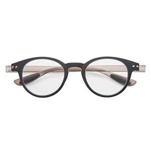 老眼鏡 ブルーライトカット 携帯 軽量 おしゃれ ボストン colorfulook ブラック*グレー 度数+3.50 (カラフルック 軽量 形状
