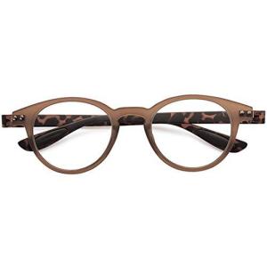 老眼鏡 ブルーライトカット 携帯 軽量 おしゃれ ボストン colorfulook ブラウン*デミ 度数+3.50 (カラフルック 軽量 形状記