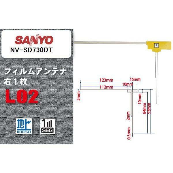 地デジ サンヨー SANYO 用 フィルムアンテナ NV-SD730DT  対応 ワンセグ フルセグ...