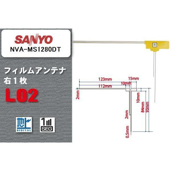 地デジ サンヨー SANYO 用 フィルムアンテナ NVA-MS1280DT  対応 ワンセグ フル...