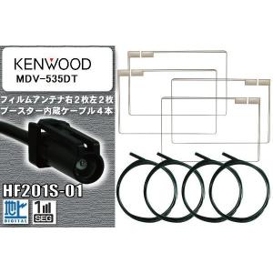 フィルムアンテナ ケーブル 4本 セット 地デジ ケンウッド KENWOOD 用 MDV-535DT 対応 ワンセグ フルセグ HF201S-01