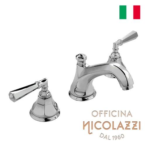 洗面水栓 蛇口 交換 混合水栓 イタリア製 三つ穴用 8インチ 吐水口高8.1cm Nicolazz...