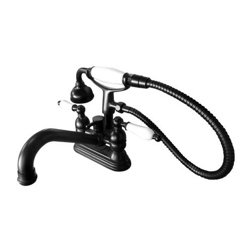 シャワーヘッド おしゃれ リフォーム 交換 DIY付き 混合水栓 陶器 ブラック(黒) ３穴用 奥行...