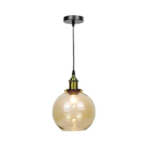 照明 天井 ペンダントライト ブラウン ガラス おしゃれ LED電球対応 幅19.5×奥行19.5×...