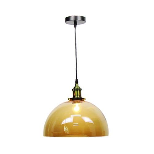 照明 天井 ペンダントライト ブラウン ガラス おしゃれ LED電球対応 幅30×奥行30×高128...