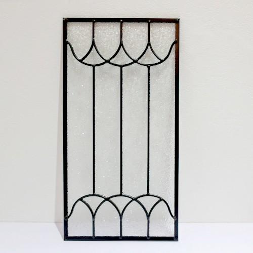 ステンドグラス 窓枠 ドア パネル アイアン 幅25×高48cm INK-1103025H