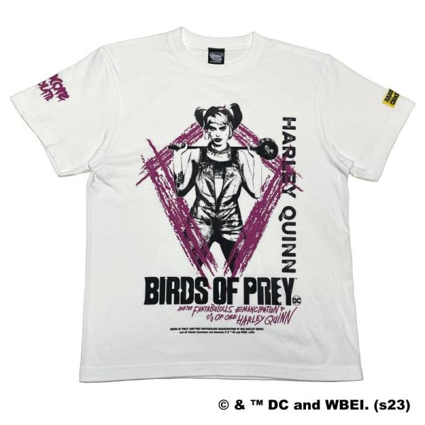 メール便対応: BIRDS OF PREY/ハーレイ・クイン (ゴッサム/ホワイト) Tシャツ Ha...