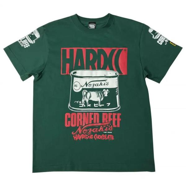 ノザキのコンビーフ（ミート・アイビーグリーン）発泡プリント版 Tシャツ Hardcore Choco...