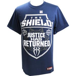 XXLサイズ：WWE The Shield(ザ・シールド) Justice Has Returned ネイビーTシャツ