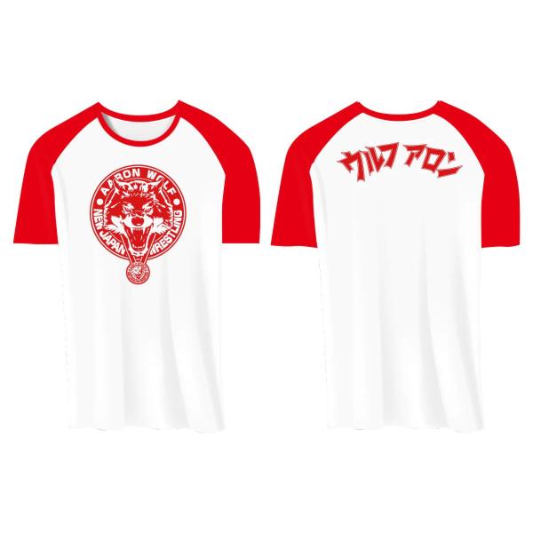 ウルフアロン ラグランTシャツ（レッド）新日本プロレス NJPW :メール便対応