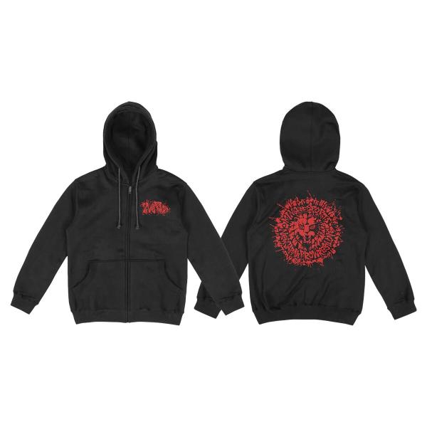 ライオンマーク ジップアップパーカー（2025・ブラック×レッド）新日本プロレス NJPW