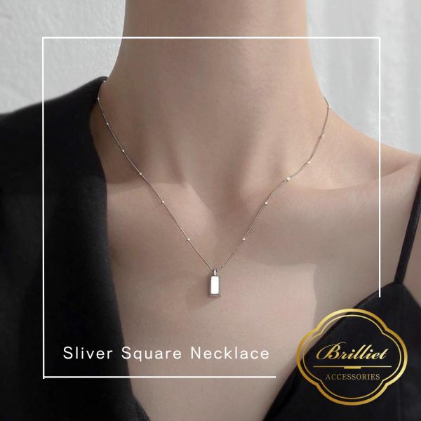 Brilliet ネックレス スクエア シルバー necklace women accessory ...