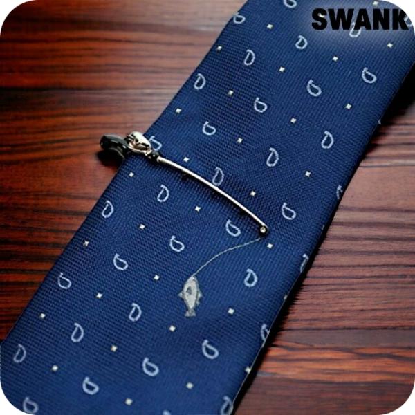 スワンク ネクタイピン SWANK タイバー×ネクタイセット 釣り竿ver タイピン メンズ NT0...