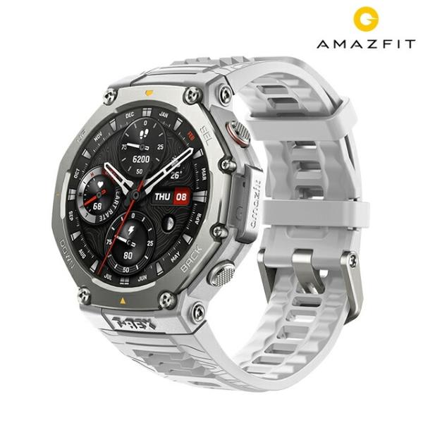 アマズフィット T-Rex ラバ RD 充電式クォーツ スマートウォッチ ブランド メンズ Amaz...